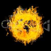 Composite image of circle on fire