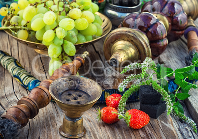 Hookah on  wooden table