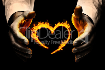 Composite image of hands holding