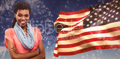 Composite image of happy woman Composite image of happy woman