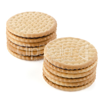 Sandwich biscuits with chocolate filling