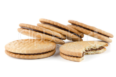 Sandwich biscuits with chocolate filling