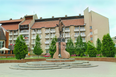 Taras Shevchenko monument in Drohobych town