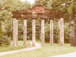 Sieben Saeulen ruins in Dessau Germany vintage
