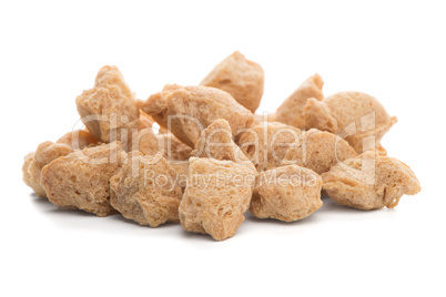 Soya chunks on white