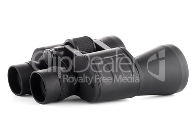 Black binoculars isolated