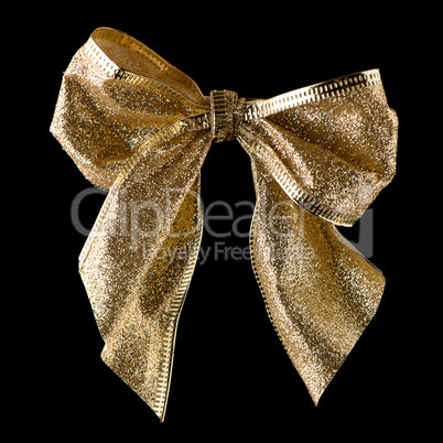 Gold ribbon gift bow