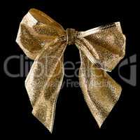 Gold ribbon gift bow