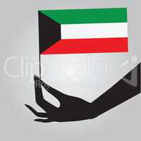 Hand with flag Kuwait