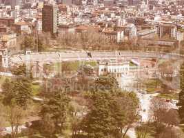 Milan aerial view vintage