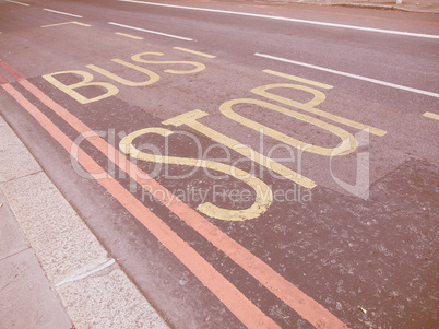 Bus stop sign vintage