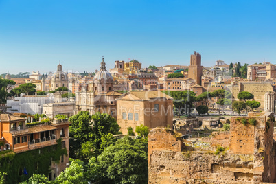 Aerial panoramic cityscape of Rome, Italy