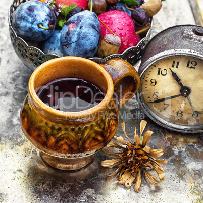 Cup of tea in the autumn style