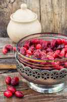 Cornel berries with herbaceous medicinal shrub