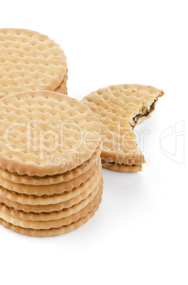 Sandwich biscuits with chocolate filling