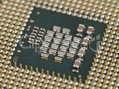 Computer CPU close up