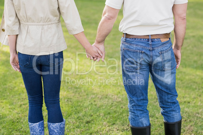 Cute couple holding hands