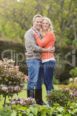 Portrait of cute couple hugging