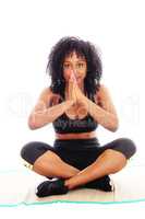 African American woman praying.