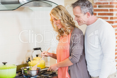 Cute couple cooking