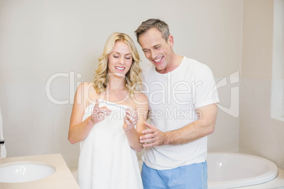 Couple waiting for a pregnancy test results