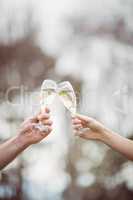 Couple toasting with champagne