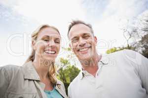 Cute couple smiling at each other