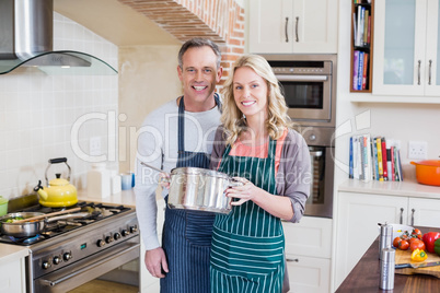 Cute couple cooking