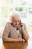 Elderly woman phone calling
