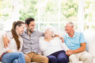 Happy family smiling