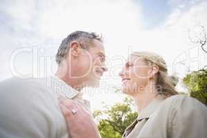 Cute couple smiling at each other
