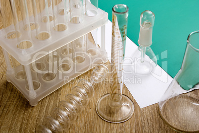 Assorted laboratory glassware equipment