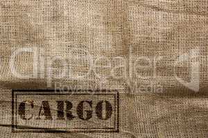 Stamp on the sackcloth of cargo transport of goods
