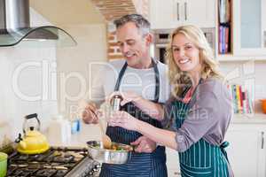 Cute couple cooking