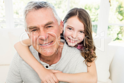 Portrait of granddad and granddaughter