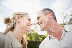 Cute couple smiling at each other
