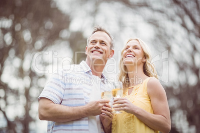 Couple toasting with champagne