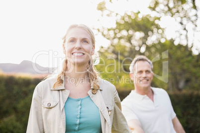 Cute couple holding hands