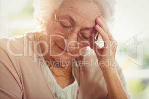 Elderly woman with headache