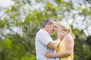 Happy couple about to kiss