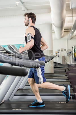 Man running on treadmill