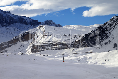 Ski resort at evening