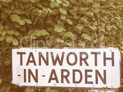 Tanworth in Arden sign vintage