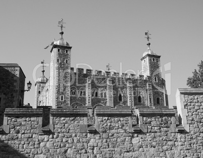 Black and white Tower of London