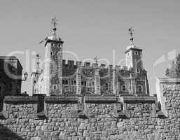 Black and white Tower of London