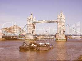 Retro looking Tower Bridge in London