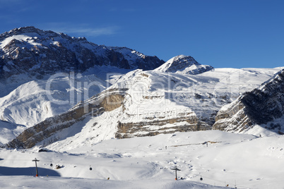 Ski resort at sunny day