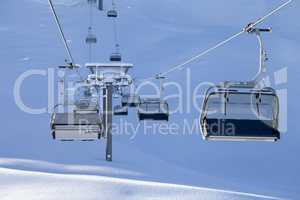 Ski-lift at early morning