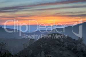 Sunset of rolling hills. Mt. Diablo State Park, California