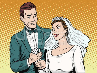 Wedding betrothal engagement groom bride love